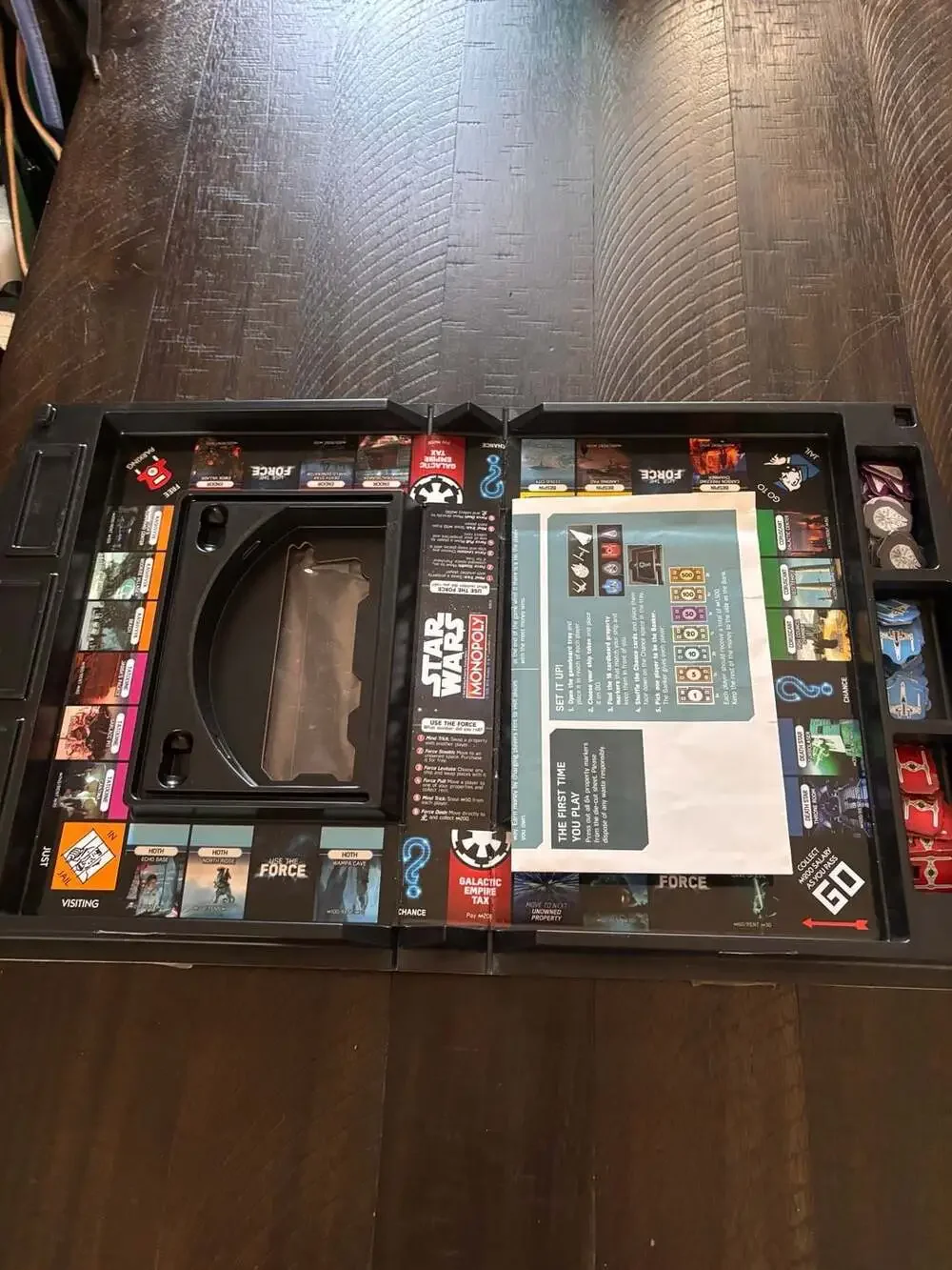 Monopoly Star Wars Open & Play Board Game Disney Hasbro B8613 INComplete